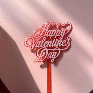 Valentine's Day Cake Topper - Red
